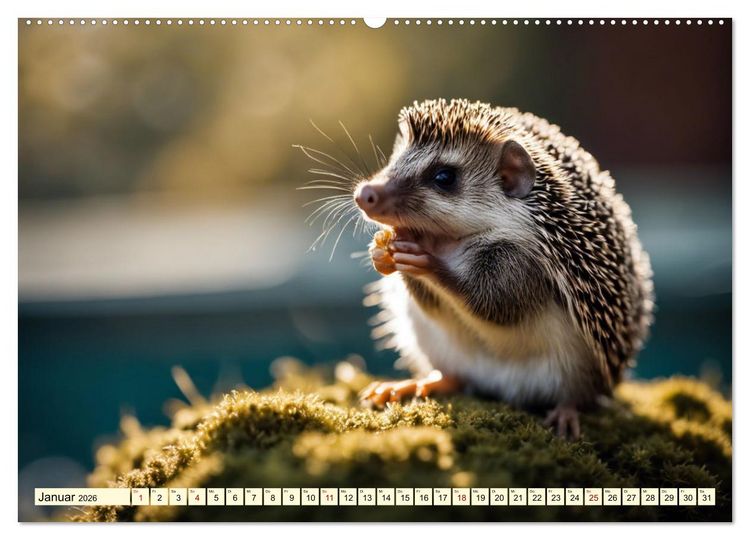 Produktbild: Igel - Wildtier des Jahres 2024 (hochwertiger Premium Wandkalender 2026 DIN A2 quer), Kunstdruck in Hochglanz