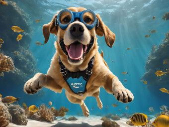 Produktbild: CALVENDO Puzzle Tauchender Hund mit Schwimmbrille | 1000 Teile Lege-Gr&ouml;&szlig;e 64x48cm Foto-Puzzle f&uuml;r gl&uuml;ckliche Stunden