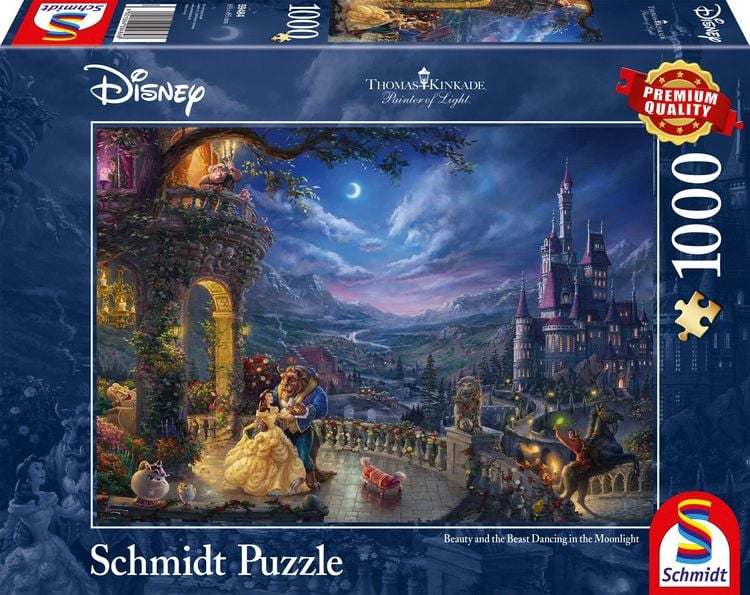 Produktbild: Puzzle Schmidt Spiele 59484 Thomas Kinkade Disney Die Sch&ouml;ne und das Biest Tanz im Mondlicht1000 Teile