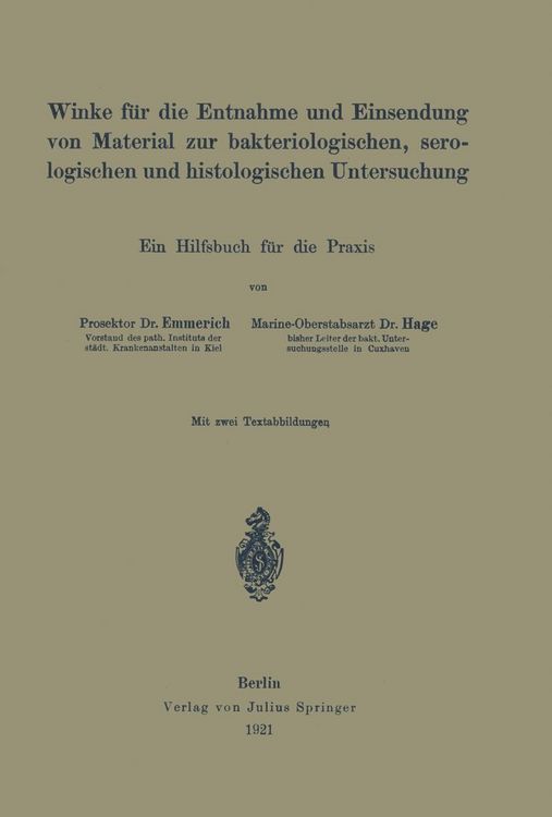 Produktbild: Winke f&uuml;r die Entnahme und Einsendung von Material zur bakteriologischen, serologischen und histologischen Untersuchung