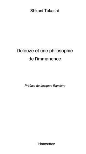 Produktbild: Deleuze et une philosophie de l'immanence