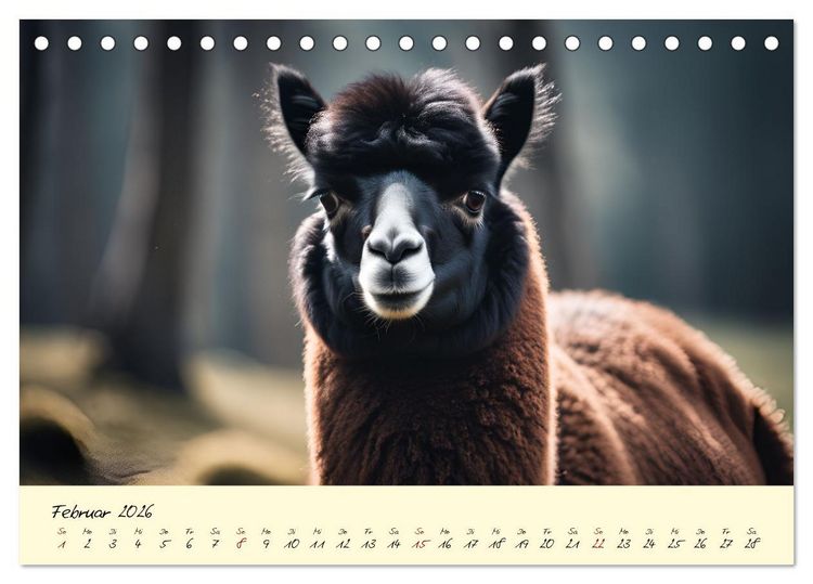 Produktbild: Alpakas, die sanften Andenbewohner (Tischkalender 2026 DIN A5 quer), CALVENDO Monatskalender