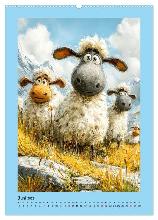 Produktbild: Gl&uuml;ckliche Tiere. Ein lieblicher Kinderkalender (Wandkalender 2026 DIN A2 hoch), CALVENDO Monatskalender