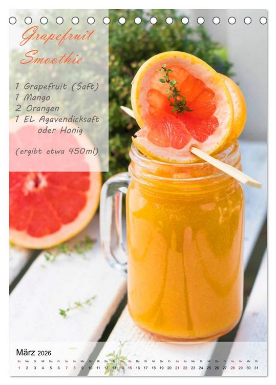 Produktbild: Smoothies zum Selbermachen (Tischkalender 2026 DIN A5 hoch), CALVENDO Monatskalender