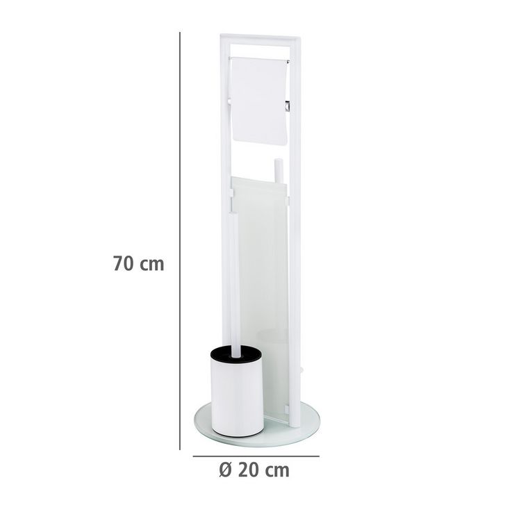 Produktbild: Stand WC-Garnitur Mod. Ravina Wei&szlig;, 3-in-1 Funktion mit Ersatzrollenhalter