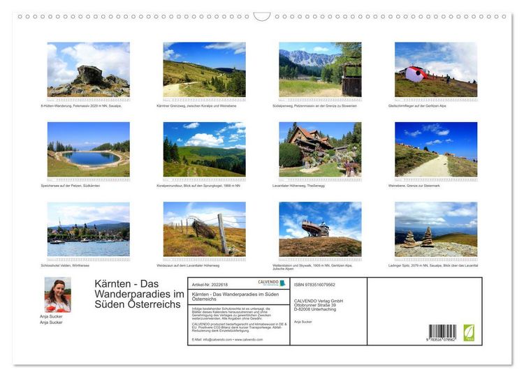 Produktbild: K&auml;rnten - Das Wanderparadies im S&uuml;den &Ouml;sterreichs (Wandkalender 2026 DIN A2 quer), CALVENDO Monatskalender