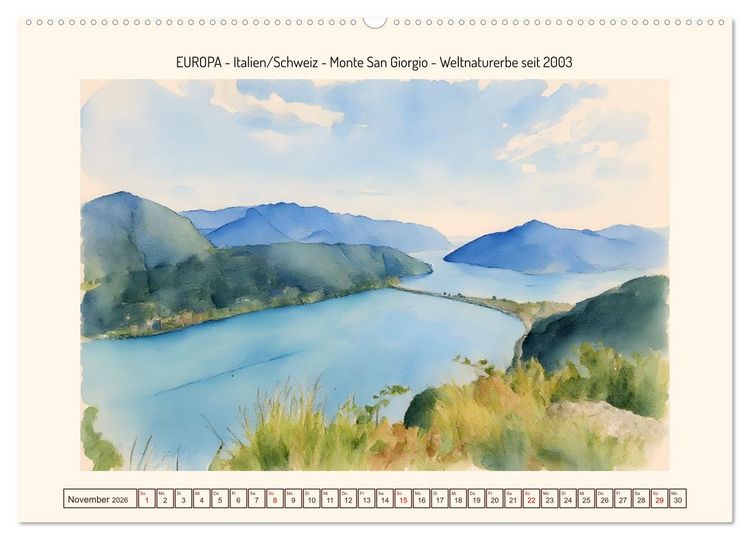 Produktbild: Weltnaturerbe unserer Erde (Wandkalender 2026 DIN A2 quer), CALVENDO Monatskalender