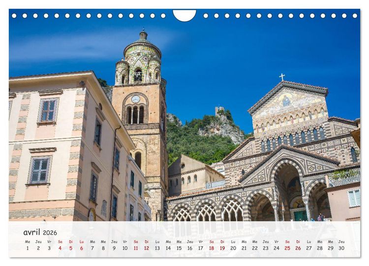 Produktbild: C&ocirc;te amalfitaine - Villes romantiques et paysages magiques (Calendrier mural 2026 DIN A4 vertical), CALVENDO calendrier mensuel