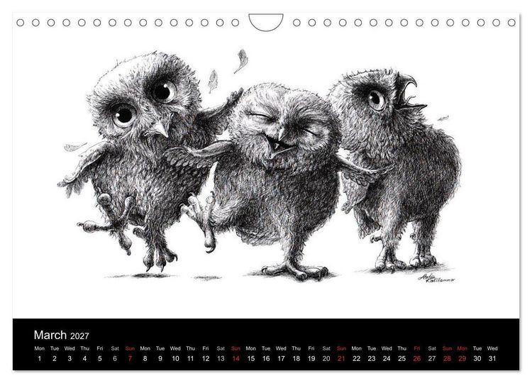 Produktbild: owls & friends 2027 (Wall Calendar 2027 DIN A4 landscape), CALVENDO 12 Month Wall Calendar