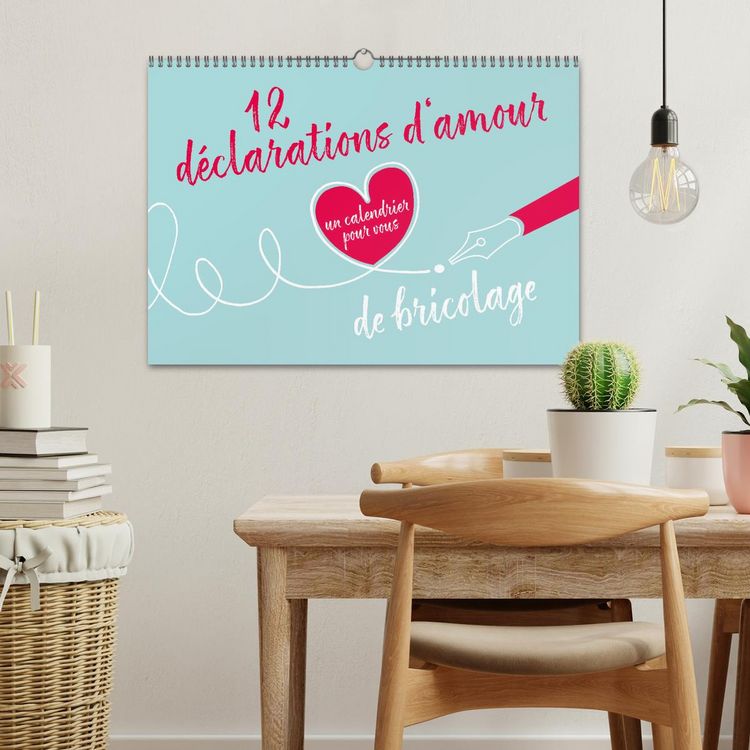 Produktbild: 12 d&eacute;clarations d'amour - calendrier de bricolage (Calendrier mural 2026 DIN A3 vertical), CALVENDO calendrier mensuel