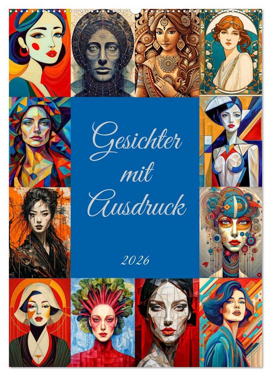 Produktbild: Gesichter mit Ausdruck (Wandkalender 2026 DIN A2 hoch), CALVENDO Monatskalender