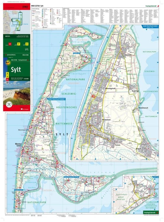 Produktbild: Sylt, Wander-, Rad- und Freizeitkarte 1:35.000, freytag & berndt, WKD 3759B, mit Infoguide