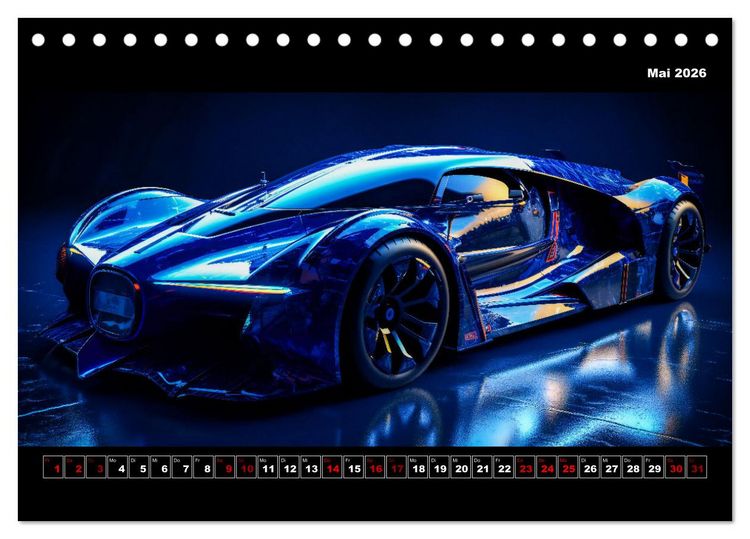 Produktbild: Surreale Cyber Cars (Tischkalender 2026 DIN A5 quer), CALVENDO Monatskalender