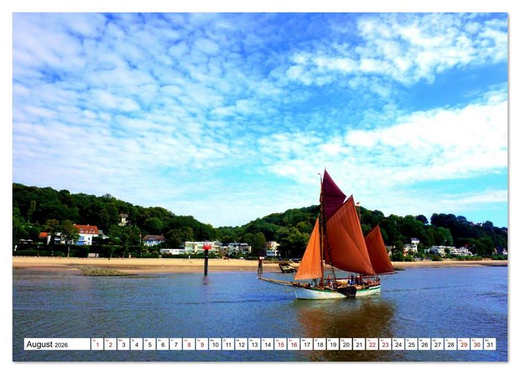 Produktbild: Unter Segeln auf der Elbe (Wandkalender 2026 DIN A2 quer), CALVENDO Monatskalender