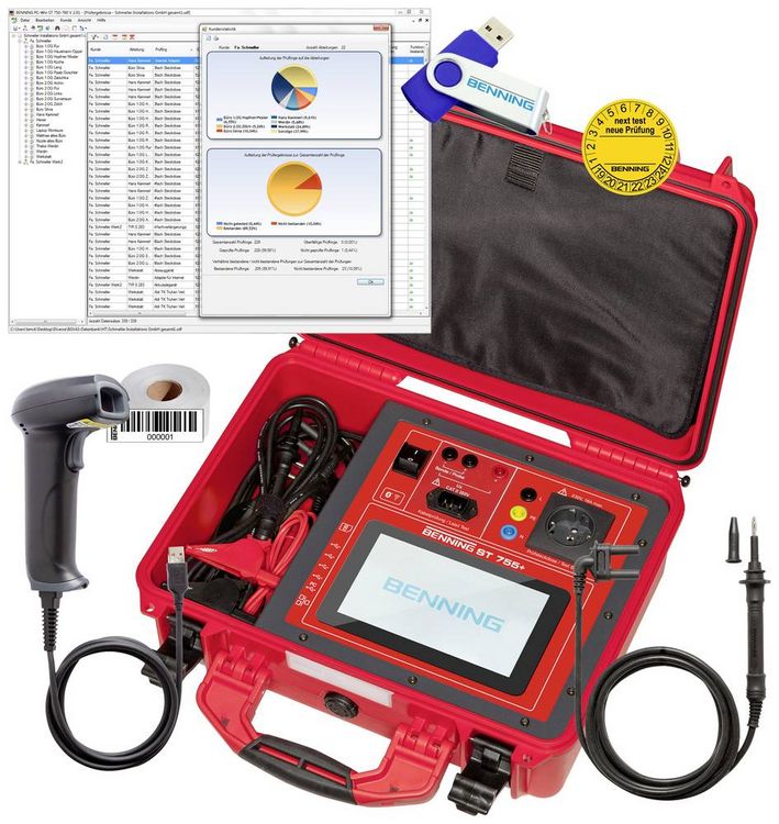 Produktbild: Benning BENNING ST 755+ Set Ger&auml;tetester-Set VDE-Norm 0701-0702, 0751