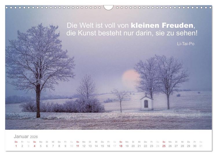 Produktbild: Zauberhafte Spr&uuml;che - Bunte Seelenbl&uuml;ten (Wandkalender 2026 DIN A3 quer), CALVENDO Monatskalender