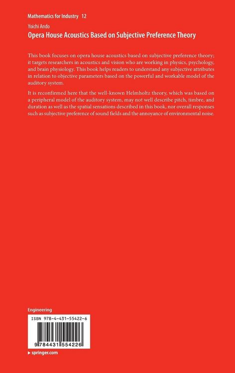 Produktbild: Opera House Acoustics Based on Subjective Preference Theory
