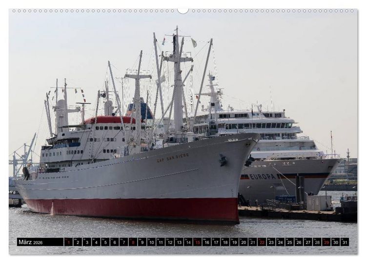 Produktbild: Kreuzfahrtschiffe in Hamburg (hochwertiger Premium Wandkalender 2026 DIN A2 quer), Kunstdruck in Hochglanz