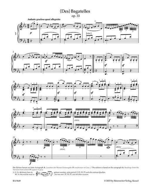 Sämtliche Bagatellen für Klavier (mit Bagatelle WoO 59 "Für Elise")