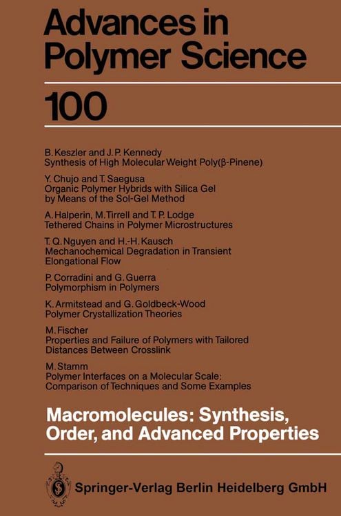 Produktbild: Macromolecules: Synthesis, Order and Advanced Properties