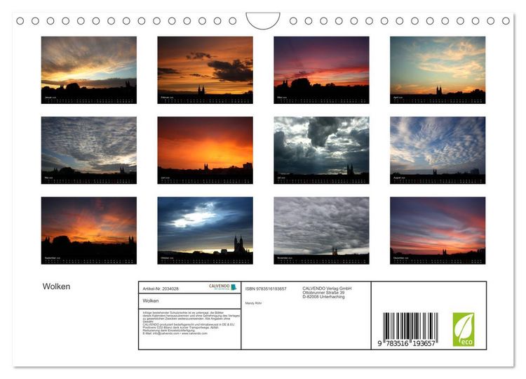 Produktbild: Wolken (Wandkalender 2026 DIN A4 quer), CALVENDO Monatskalender