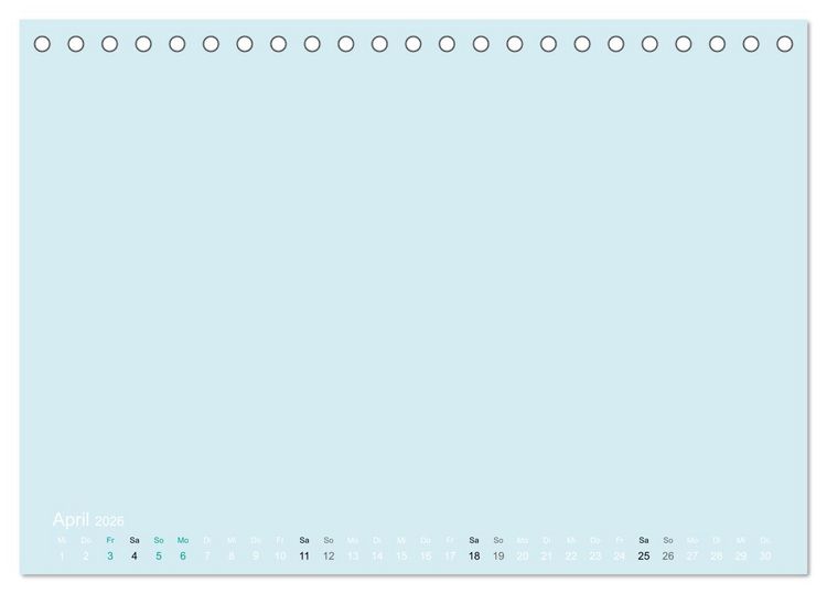 Produktbild: Bastelkalender - hell Blau (Tischkalender 2026 DIN A5 quer), CALVENDO Monatskalender