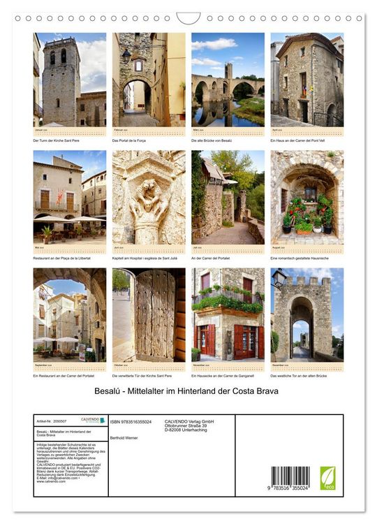 Produktbild: Besal&uacute; - Mittelalter im Hinterland der Costa Brava (Wandkalender 2026 DIN A3 hoch), CALVENDO Monatskalender