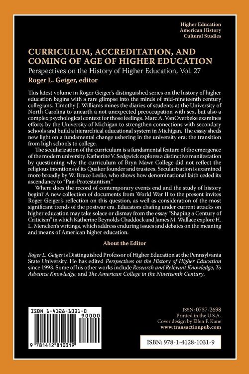 Produktbild: Curriculum, Accreditation and Coming of Age of Higher Education