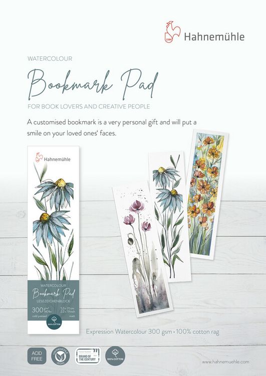 Produktbild: Hahnem&uuml;hle Papier Lesezeichenblock, 5,5 x 20 cm, 300 g/m&sup2;