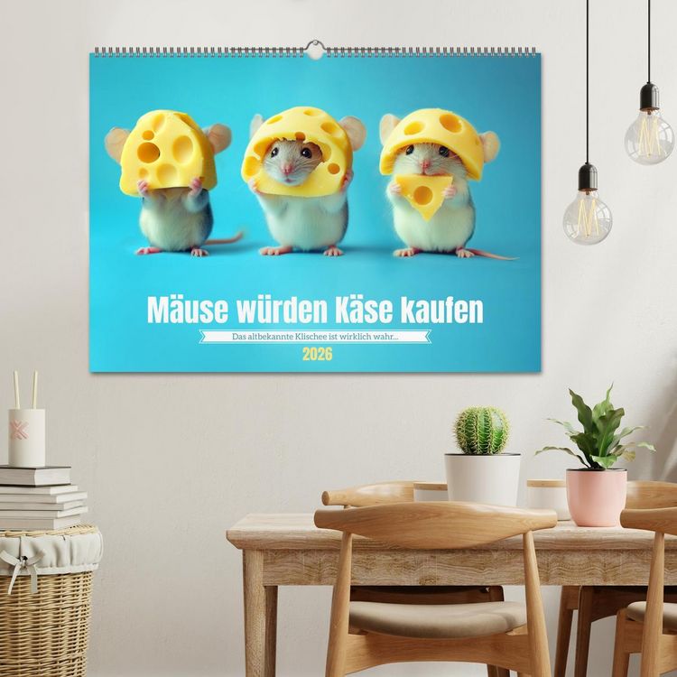 Produktbild: M&auml;use w&uuml;rden K&auml;se kaufen (Wandkalender 2026 DIN A2 quer), CALVENDO Monatskalender