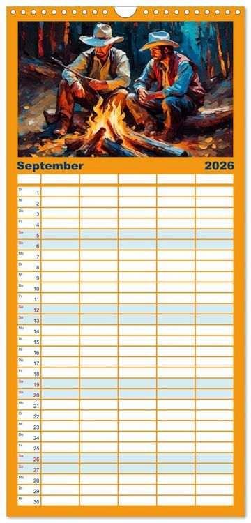 Produktbild: Familienplaner 2026 - Wild West Moments mit 5 Spalten (Wandkalender, 21 x 45 cm) CALVENDO