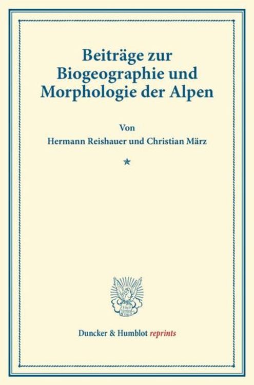 Produktbild: Beitr&auml;ge zur Biogeographie und Morphologie der Alpen.