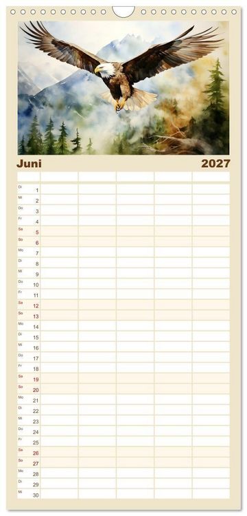 Produktbild: Familienplaner 2027 - Die Magie der Bergwelt mit 5 Spalten (Wandkalender, 21 x 45 cm) CALVENDO