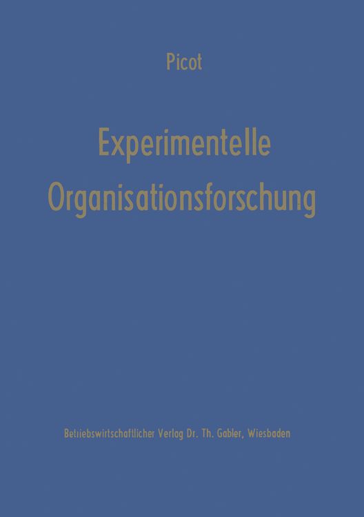 Produktbild: Experimentelle Organisationsforschung