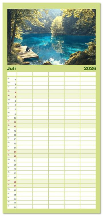 Produktbild: Familienplaner 2026 - Wandergl&uuml;ck - Momente der Freiheit in der Natur mit 5 Spalten (Wandkalender, 21 x 45 cm) CALVENDO