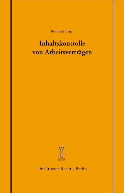 Produktbild: Inhaltskontrolle von Arbeitsvertr&auml;gen