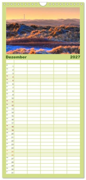 Produktbild: Familienplaner 2027 - Sehnsucht D&auml;nemark - Danmark mit 5 Spalten (Wandkalender, 21 x 45 cm) CALVENDO
