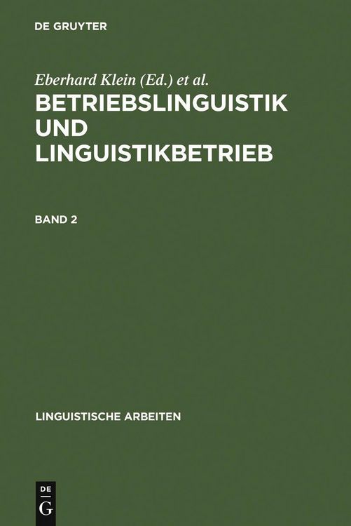 Produktbild: Betriebslinguistik und Linguistikbetrieb