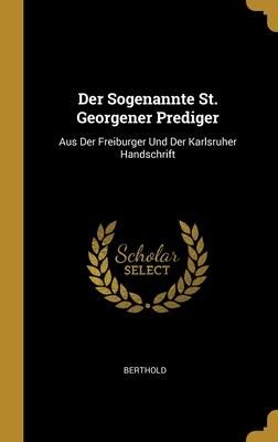 Produktbild: Der Sogenannte St. Georgener Prediger