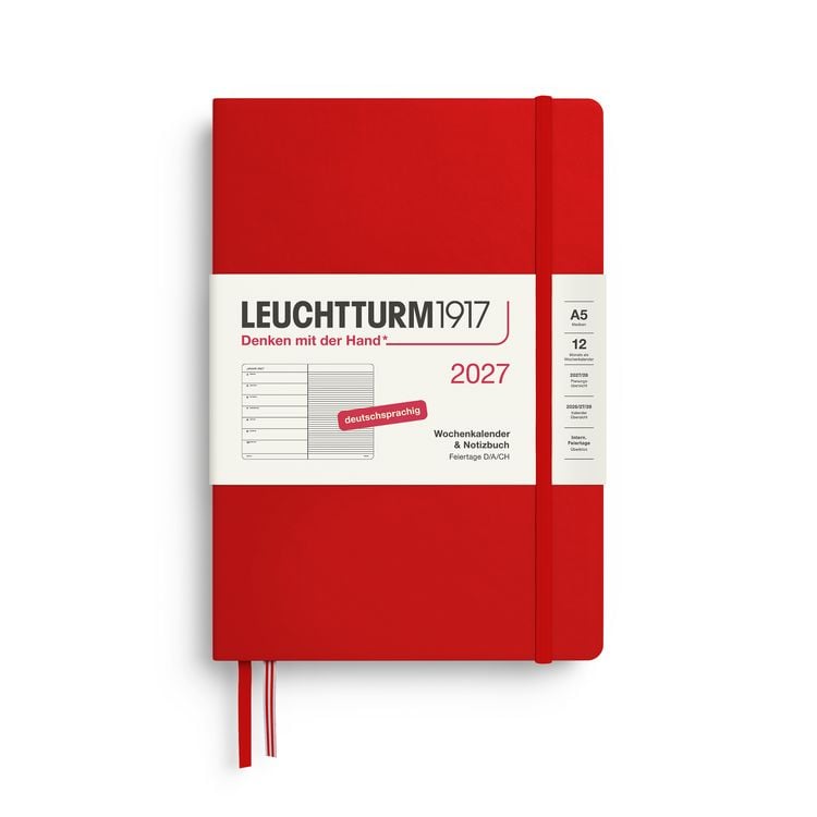 Produktbild: Wochenkalender & Notizbuch Medium (A5) 2027, Cherry, Deutsch