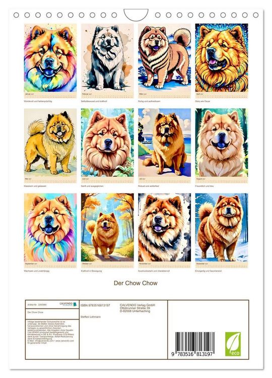 Produktbild: Der Chow Chow (Wandkalender 2027 DIN A4 hoch), CALVENDO Monatskalender
