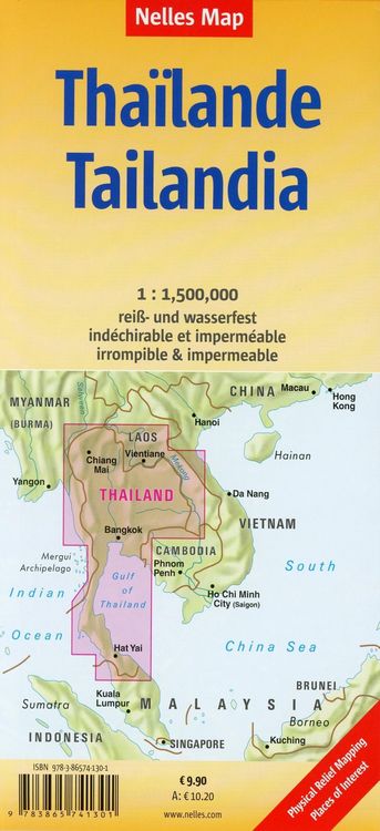 Produktbild: Nelles Map Landkarte Thailand 1:1,5 Mio.