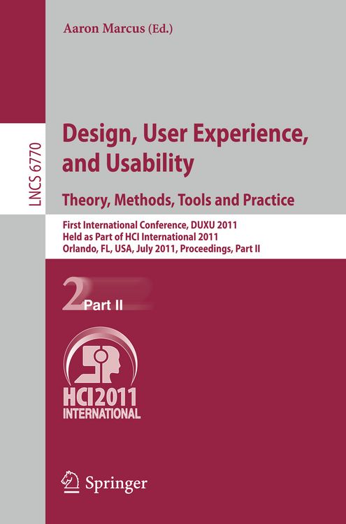 Produktbild: Design, User Experience, and Usability. Theory, Methods, Tools and Practice