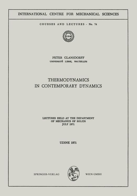 Produktbild: Thermodynamics in Contemporary Dynamics