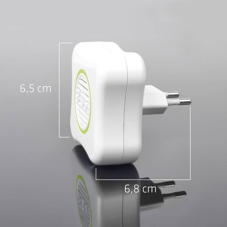 Produktbild: Gardigo Ultraschall M&uuml;ckenvertreiber LED 66993 Insektenvertreiber Ultraschall (B x H x T) 65 x 65 x 68 mm Wei&szlig; 1 St.