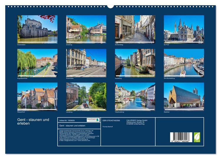 Produktbild: Gent - staunen und erleben (hochwertiger Premium Wandkalender 2026 DIN A2 quer), Kunstdruck in Hochglanz