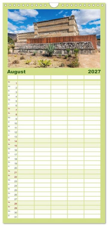 Produktbild: Familienplaner 2027 - Alte Kulturen Mittel- und S&uuml;damerikas: Versunkene Welten mit 5 Spalten (Wandkalender, 21 x 45 cm) CALVENDO