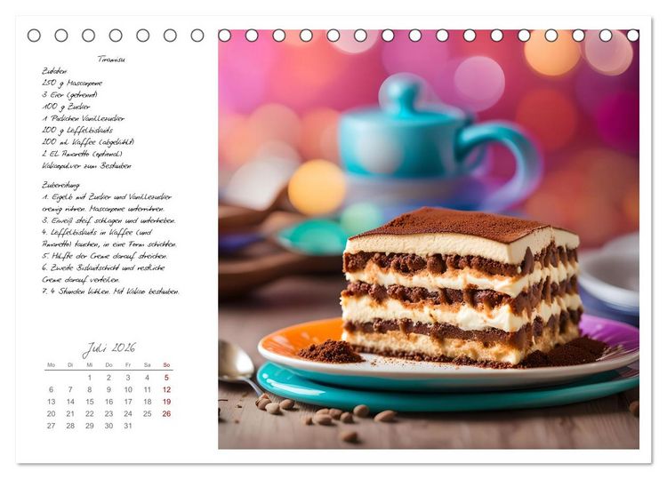 Produktbild: Naschkatzentr&auml;ume - S&uuml;ndhaft leckere Desserts mit einfachen Rezepten (Tischkalender 2026 DIN A5 quer), CALVENDO Monatskalender