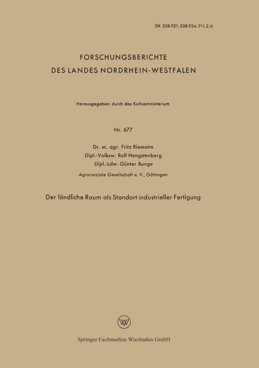 Produktbild: Der l&auml;ndliche Raum als Standort industrieller Fertigung