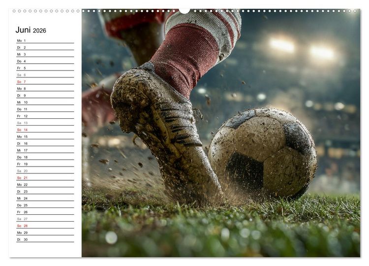 Produktbild: Fu&szlig;ball Kalender - Das Spiel unseres Lebens (hochwertiger Premium Wandkalender 2026 DIN A2 quer), Kunstdruck in Hochglanz